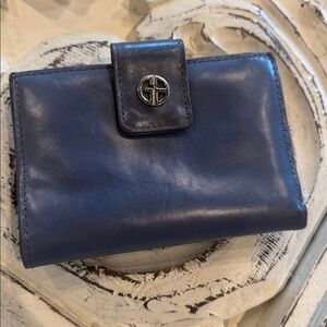 Giani Bernini blue genuine Leather wallet small
CC holders clasp change purse